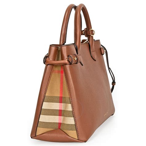 burberry medium banner house check leather tote|burberry banner house check leather.